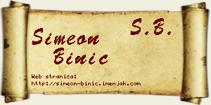 Simeon Binić vizit kartica